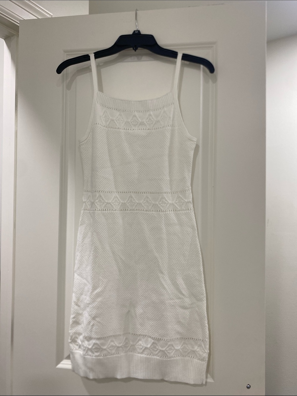 Fashion Nova White Knit Spaghetti Strap Dress